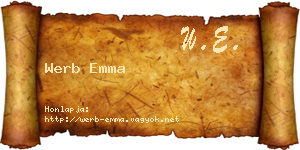 Werb Emma névjegykártya